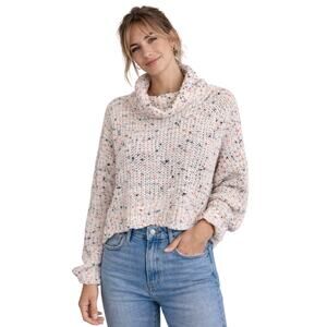 Moon & Madison Speckled Knit Sweater Pullover Oversized Cropped Size M